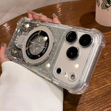 Glitter Plating Magnetic Stand Holder Case For iPhone