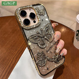 Diamond Butterfly Plating Case for iPhone