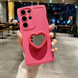 Mirror Love Heart Bracket Case For Samsung