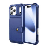 Wallet Card Holder Hybrid Rubber Bumper Case for iPhone