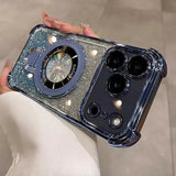 Glitter Plating Magnetic Stand Holder Case For iPhone