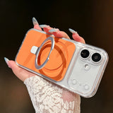 Magnetic 360° Holder Frosted Shockproof Case For iPhone
