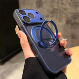 Clear Magnetic Stand Holder Armor Case For iPhone