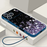 Cherry Blossom Wrist Strap Soft Case For iPhone