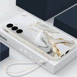 Colorful Marble Lanyard Case For Samsung