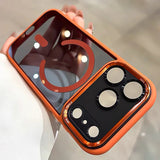 Metal Camera Bumper Magnetic Clear Case For iPhone