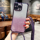 Crossbody Lanyard Glitter Case For iPhone