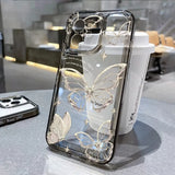 Gold Butterfly Soft TPU Transparent Case For iPhone