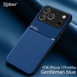 Matte Leather Magnetic Shockproof Case for iPhone