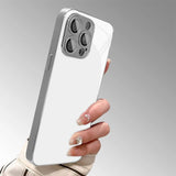 Silver Metallic Paint Electroplated Glass Case for iPhone
