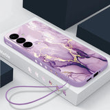 Colorful Marble Lanyard Case For Samsung