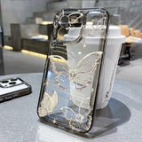 Gold Butterfly Soft TPU Transparent Case For iPhone