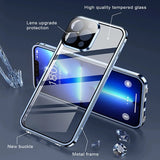 360° Metal Magnetic Double Sided Glass Case For iPhone