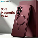 Matte Metallic Paint Magnetic Soft Case For Samsung
