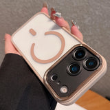 Metal Camera Bumper Magnetic Clear Case For iPhone