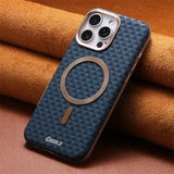 Luxury Leather Carbon Fiber Texture Case For iPhone