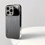 Business Minimalist Pattern Silver-plated Glass Case for iPhone