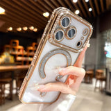 Luxury Glitter Diamond Magnetic Shockproof Case For iPhone