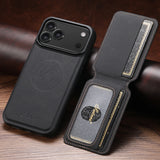 Magnet Card Holder Stand Leather Case For iPhone