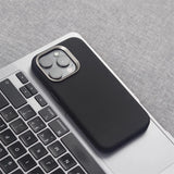 Alloy Lens Frame Particle Leather Magnetic Case For iPhone