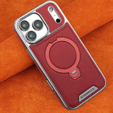 Magnetic Rotat Bracket Leather Case For iPhone