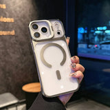 Ultra Thin Magnetic Borderless Camera Bracket Case for iPhone