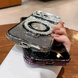 Transparent Diamond Glitter Magnetic Case for iPhone
