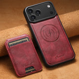 Leather Card Holder Stand Frame Case For iPhone
