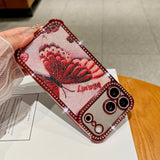 Plating Glitter Butterfly Rhinestone Diamond Case For iPhone