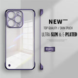 Luxury Plated Transparent Slim Frameless Case For iPhone