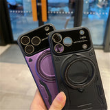 Frosted Armor Bracket Ring Holder Case For iPhone