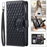 Long Lanyard Zipper Flip Leather Wallet Case for iPhone