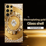 Premium art pattern anti-fall glass case for Samsung