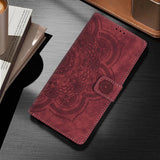 Premium Embossed Magnetic Leather Wallet Flip Case For iPhone