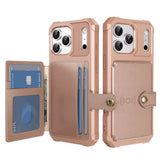 Wallet Card Holder Hybrid Rubber Bumper Case for iPhone