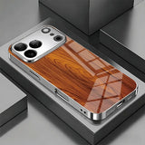 Solid Wood Texture Pattern Tempered Glass Case For iPhone