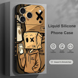 Casual Hat Liquid Silicone Soft Case For iPhone