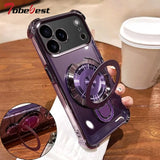 Shockproof Plating Magnetic Bracket Case for iPhone