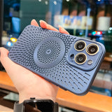 Luxury Hollow Heat Dissipation Magnetic Case For iPhone