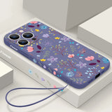 Luxury Flower Buds Lanyard Case For iPhone