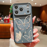 Gold Butterfly Pattern Magnetic Case For iPhone