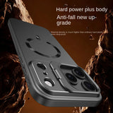Frosted magnetic lens holder full-coverage case for iPhone