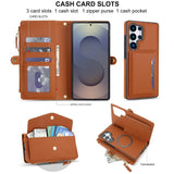 Magsafe RFID 2 in 1 Lanyard Zipper Leather Wallet Case for Samsung