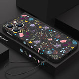 Luxury Flower Buds Lanyard Case For iPhone