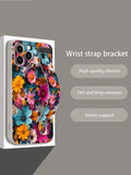 Fruit Lemon Colorful Star Flower Art Wrist Strap Case For iPhone
