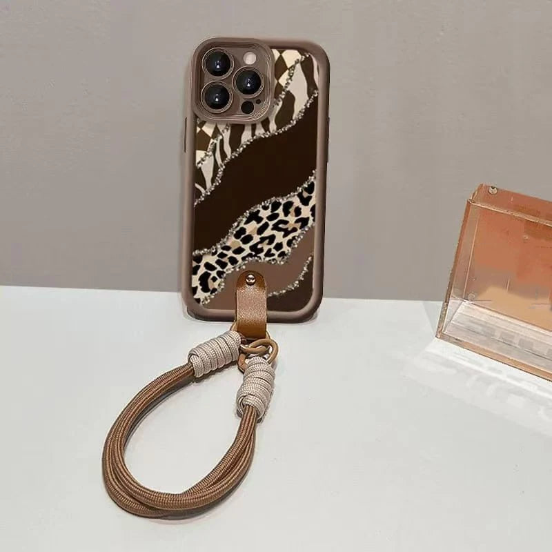 Leopard Print Lanyard Case For Samsung