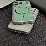 Dissipate Heat Bumper Magnetic Leather Case for iPhone