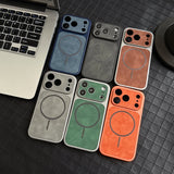 Dissipate Heat Bumper Magnetic Leather Case for iPhone