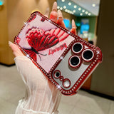 Plating Glitter Butterfly Rhinestone Diamond Case For iPhone