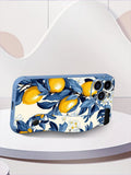 Fruit Lemon Colorful Star Flower Art Wrist Strap Case For iPhone